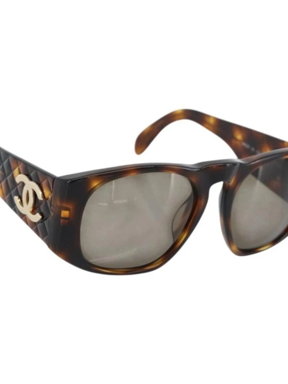 CHANEL Tortoise Pattern Sunglasses plastic Brown CC Auth 180942